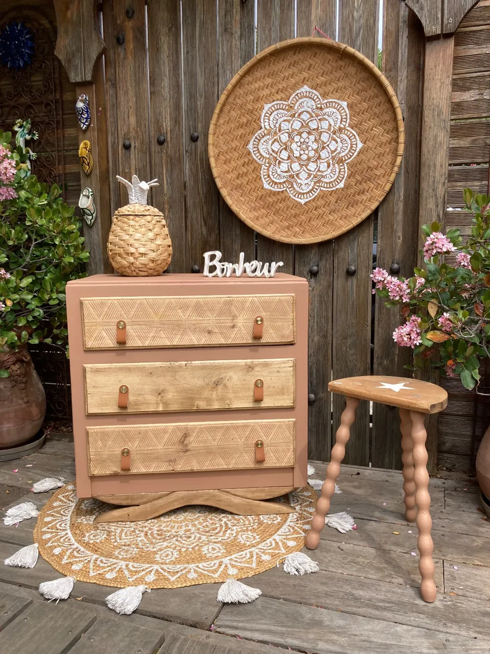 Commode pied moustache ART DÉCO relookee boheme meuble vintage