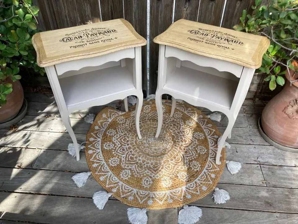 Chic paire de chevets SHABBY decor rétro cacao (comme la commode) meuble vintage
