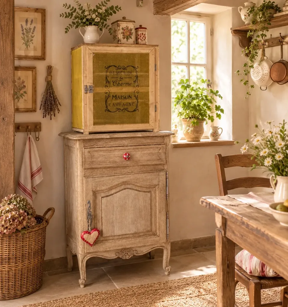 Garde manger vintage decor porte / 80€ Piece  meuble vintage relooke en bois massif