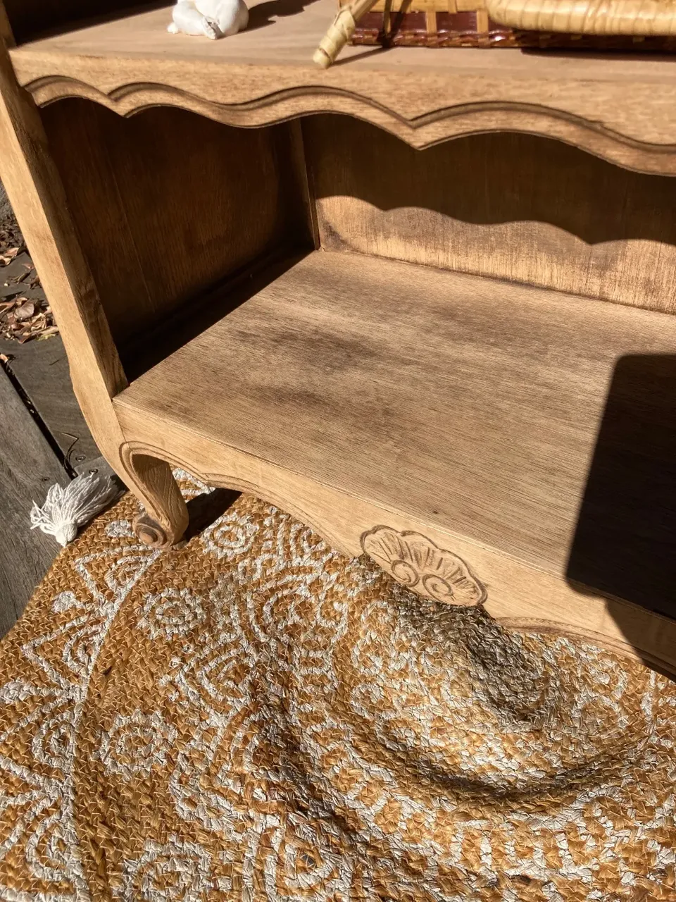 Joli bibus chene brut/ Bibliotheque console pratique !! meuble vintage relooke en bois massif