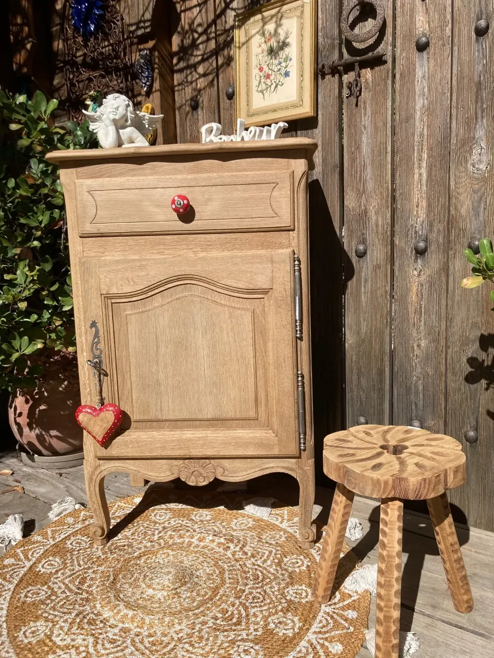 Joli buffet confiturier CHENE MASSIF ! Superbe  meuble vintage relooke en bois massif
