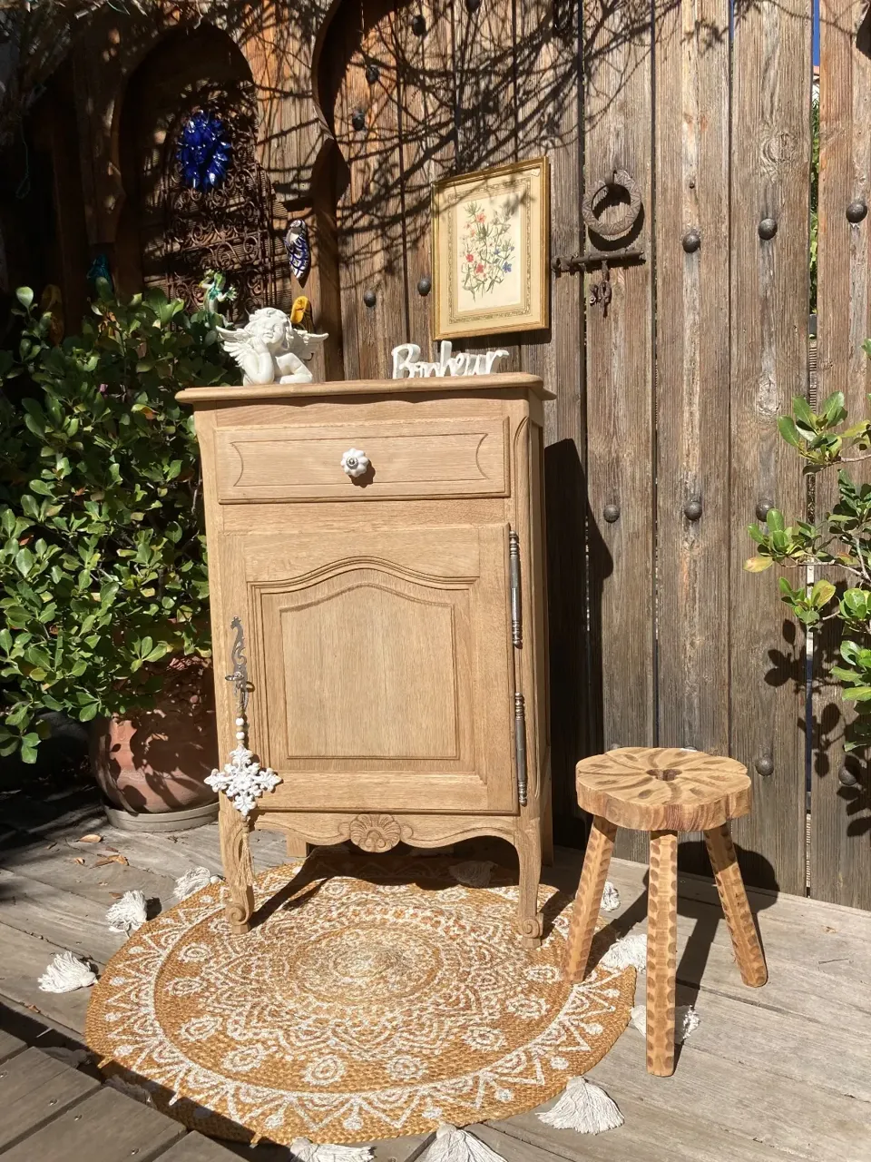 Joli buffet confiturier CHENE MASSIF ! Superbe  meuble vintage relooke en bois massif