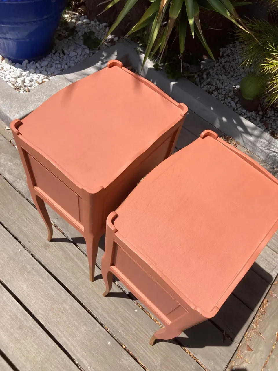 Jolie paire de chevets bohème /terracotta inspiration berbère  meuble vintage relooke en bois massif