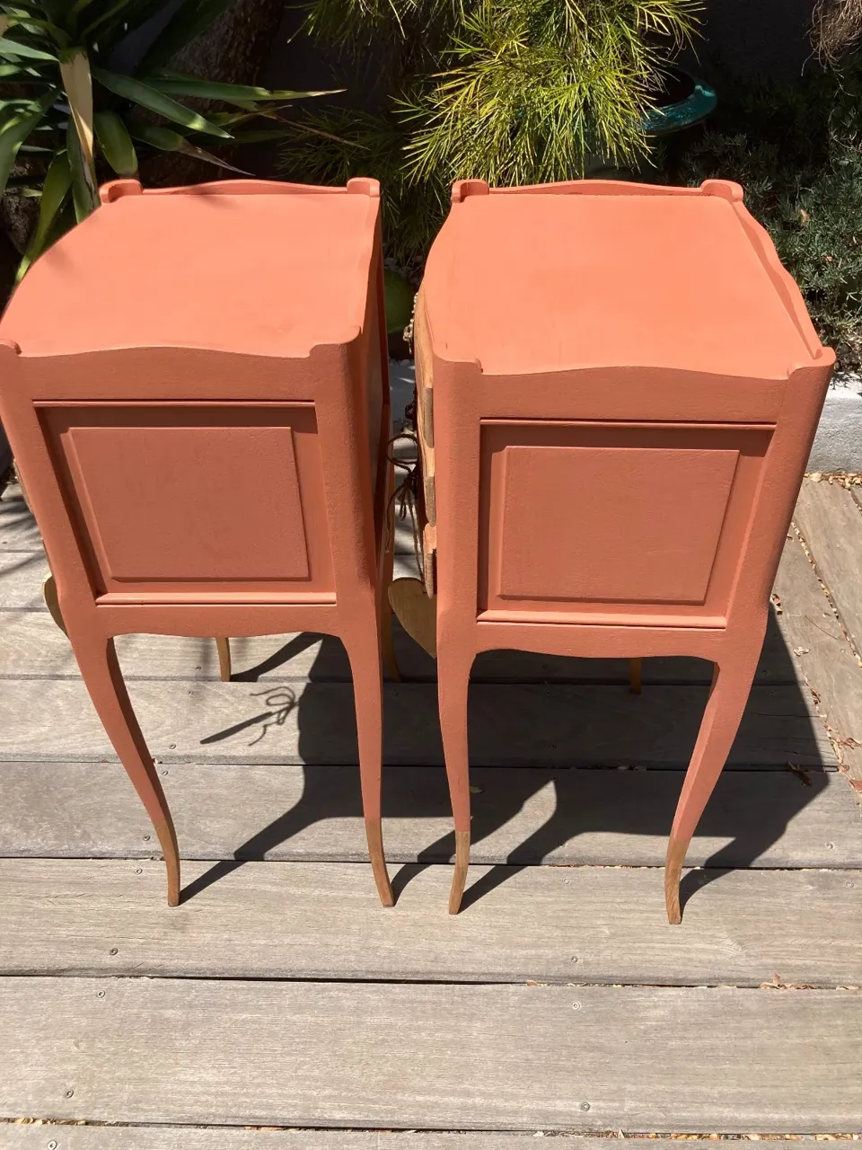 Jolie paire de chevets bohème /terracotta inspiration berbère  meuble vintage relooke en bois massif