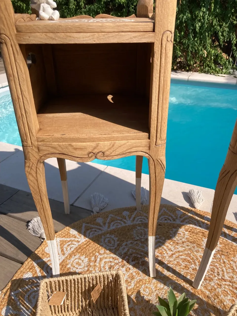 Jolie paire de chevets CHENE MASSIF/ maison de campagne  meuble vintage relooke en bois massif