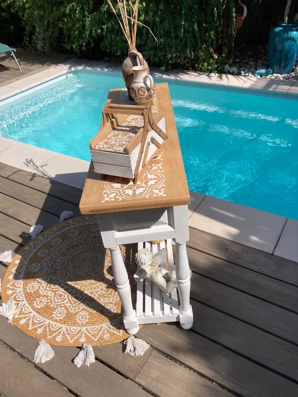 Magnifique CONSOLE ou meuble entree shabby chic  meuble vintage relooke en bois massif