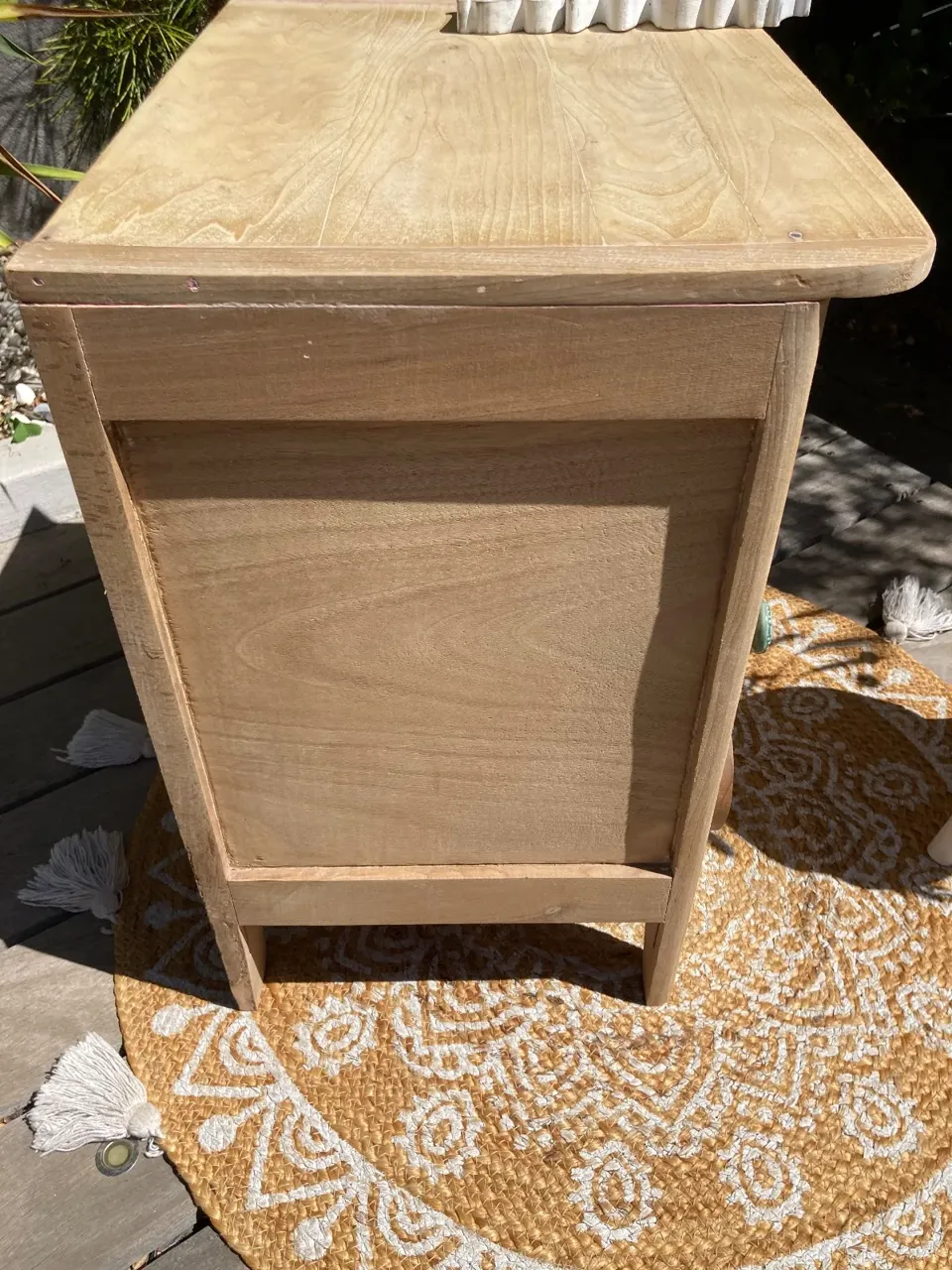 Petit buffet parisien hetre brut/ confiturier compact  meuble vintage relooke en bois massif