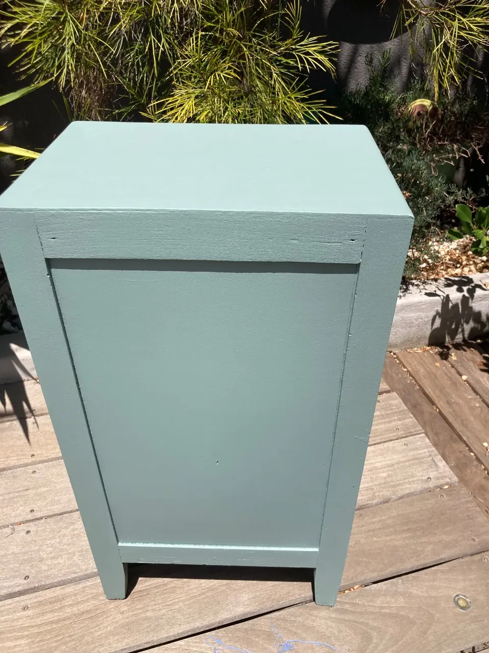Petit chiffonnier vintage années 50/ peint vert  meuble vintage relooke en bois massif