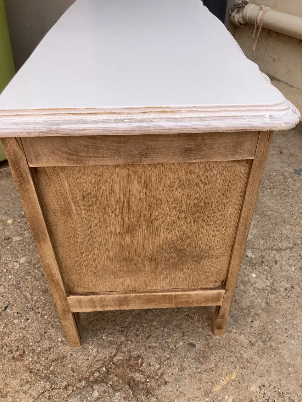 Petit coffre à jouets 🧸 vintage bois brut et coeur  meuble vintage relooke en bois massif