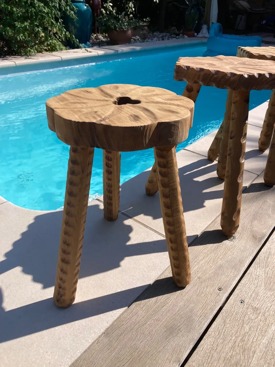 Tabouret tripode vintage 50€ Piece !!  meuble vintage relooke en bois massif