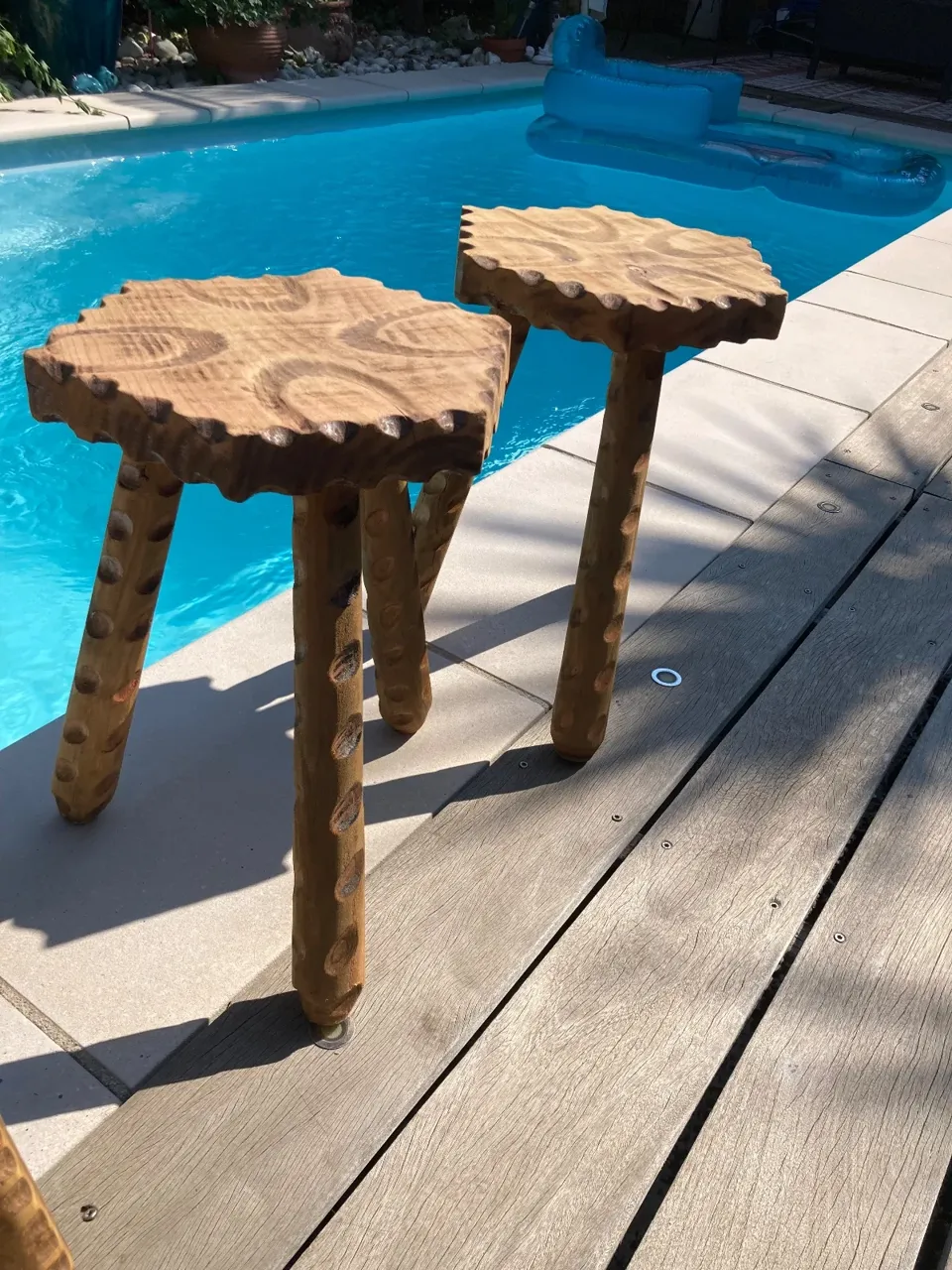 Tabouret tripode vintage 50€ Piece !!  meuble vintage relooke en bois massif