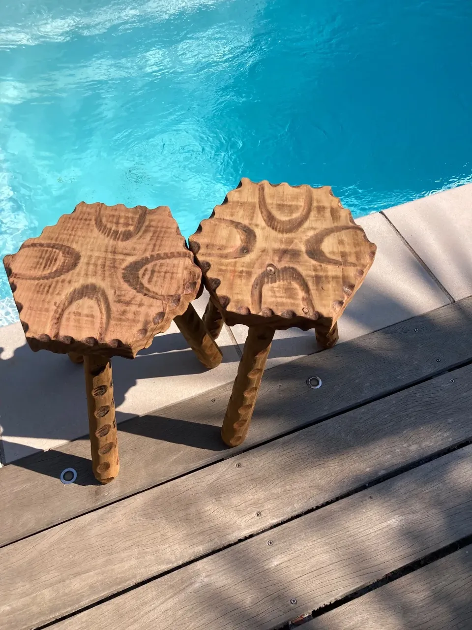 Tabouret tripode vintage 50€ Piece !!  meuble vintage relooke en bois massif